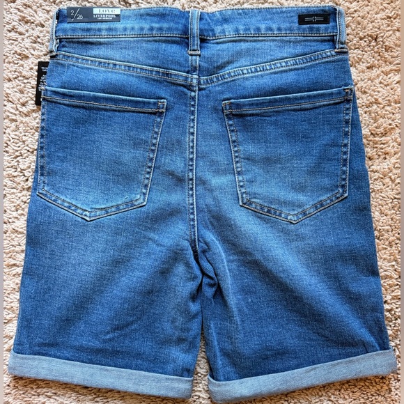 Liverpool Kristy Blue Denim High Rise Shorts size 2/26 - Picture 5 of 6